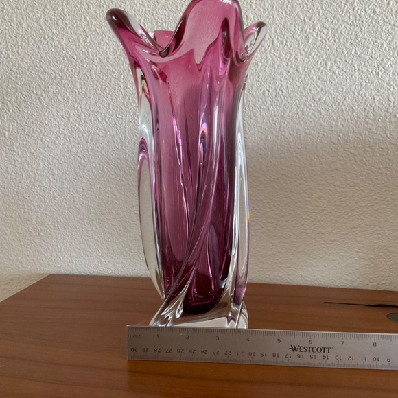 Chribska Bohemian Czech Republic Ruby Vase - Picture 8 of 8